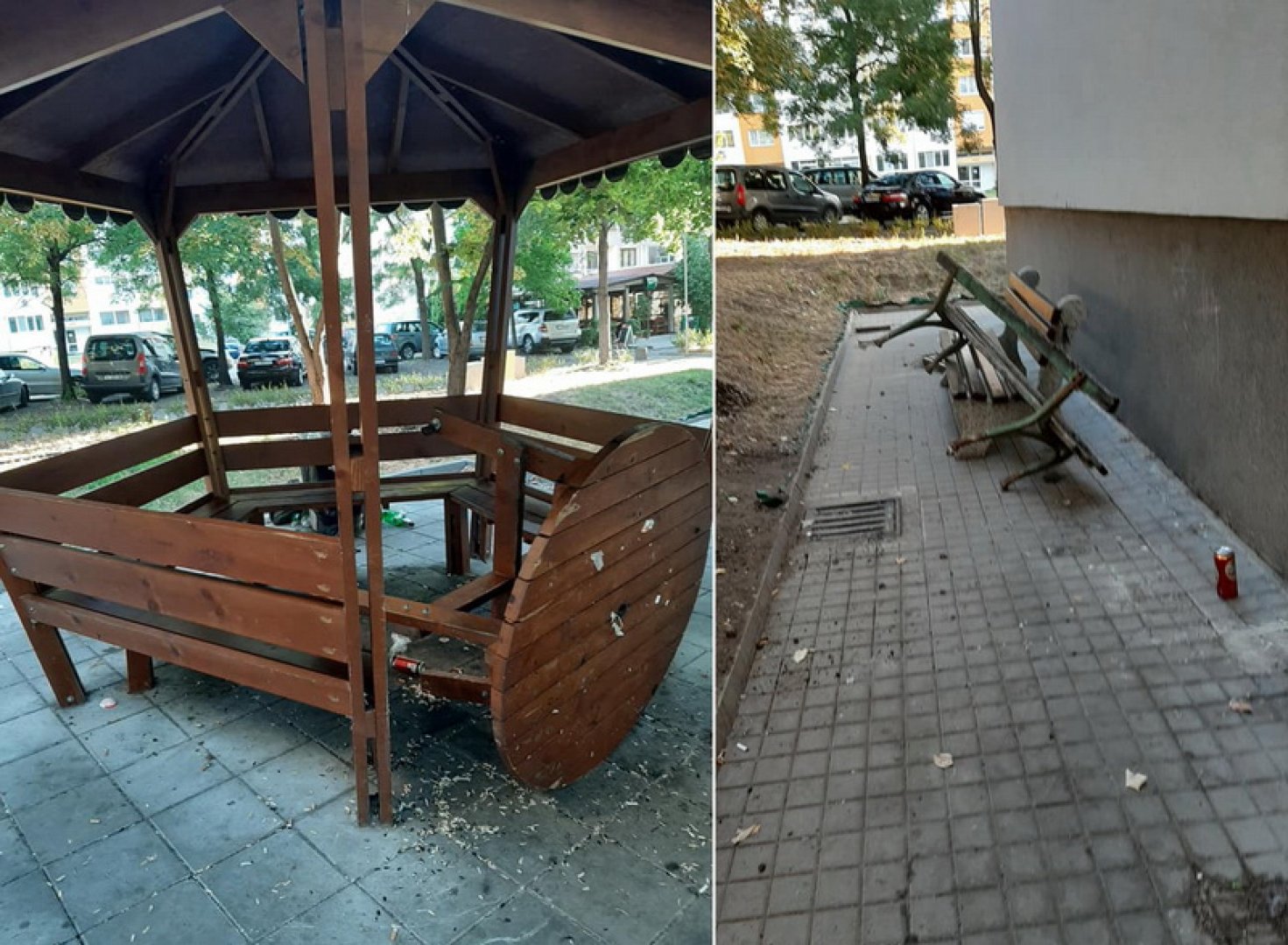 Бургаските вандали отново в действие! Биха се с пейки и беседки в 