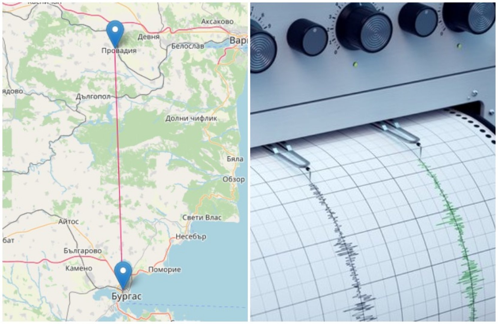 Слабо земетресение на 75 км от Бургас - E-Burgas.com
