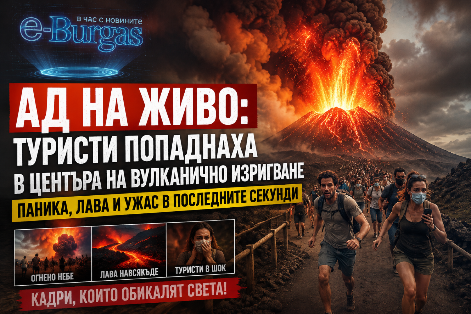 Ад на живо: туристи попаднаха в центъра на вулканично изригване - E-Burgas.com