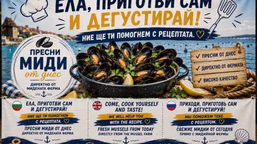 Пресни черноморски миди директно от фермата вече и на входа на Марина Несебър - E-Burgas.com
